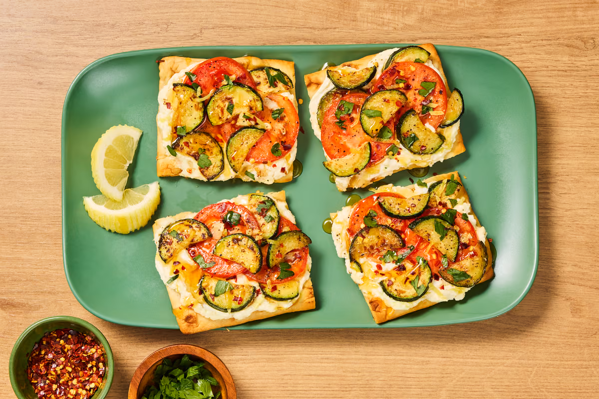 Bacon, Zucchini & Tomato Flatbreads