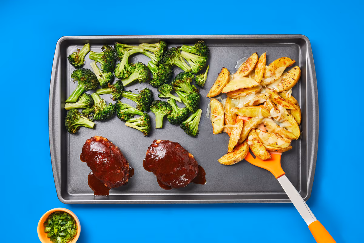 Kickin' Sheet Pan Orange BBQ Meatloaves