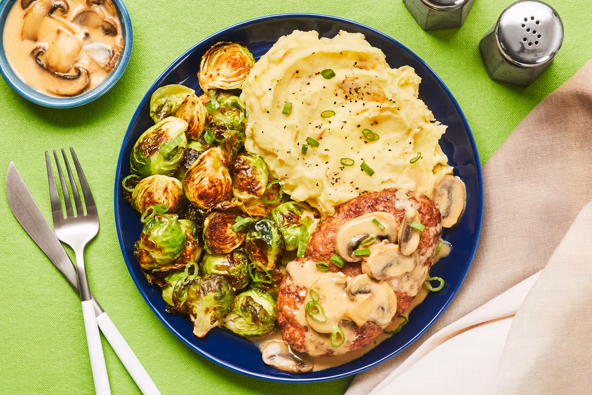Meatloaves with Creamy Mushroom Sauce
