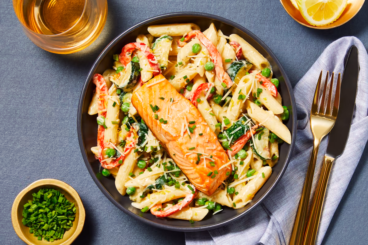 Pasta Primavera with Salmon