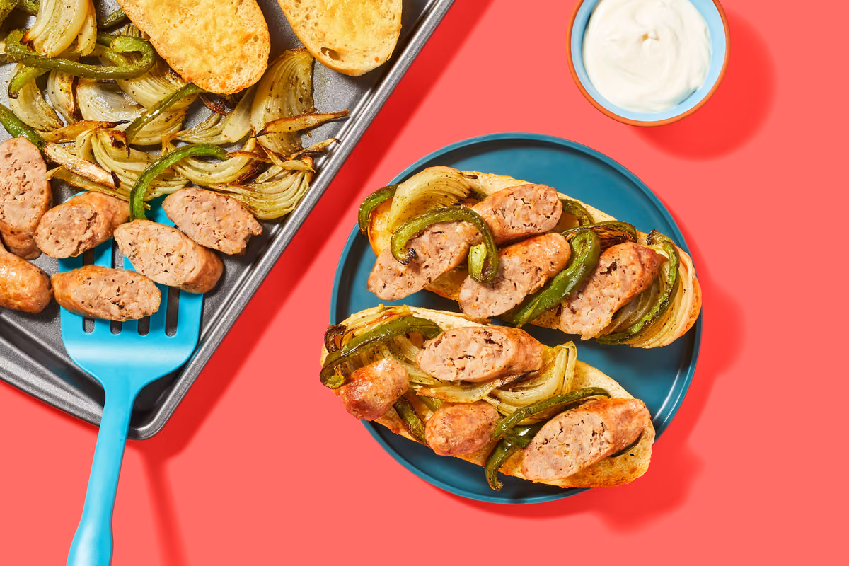 Open-Faced Pork Sausage Sandwiches