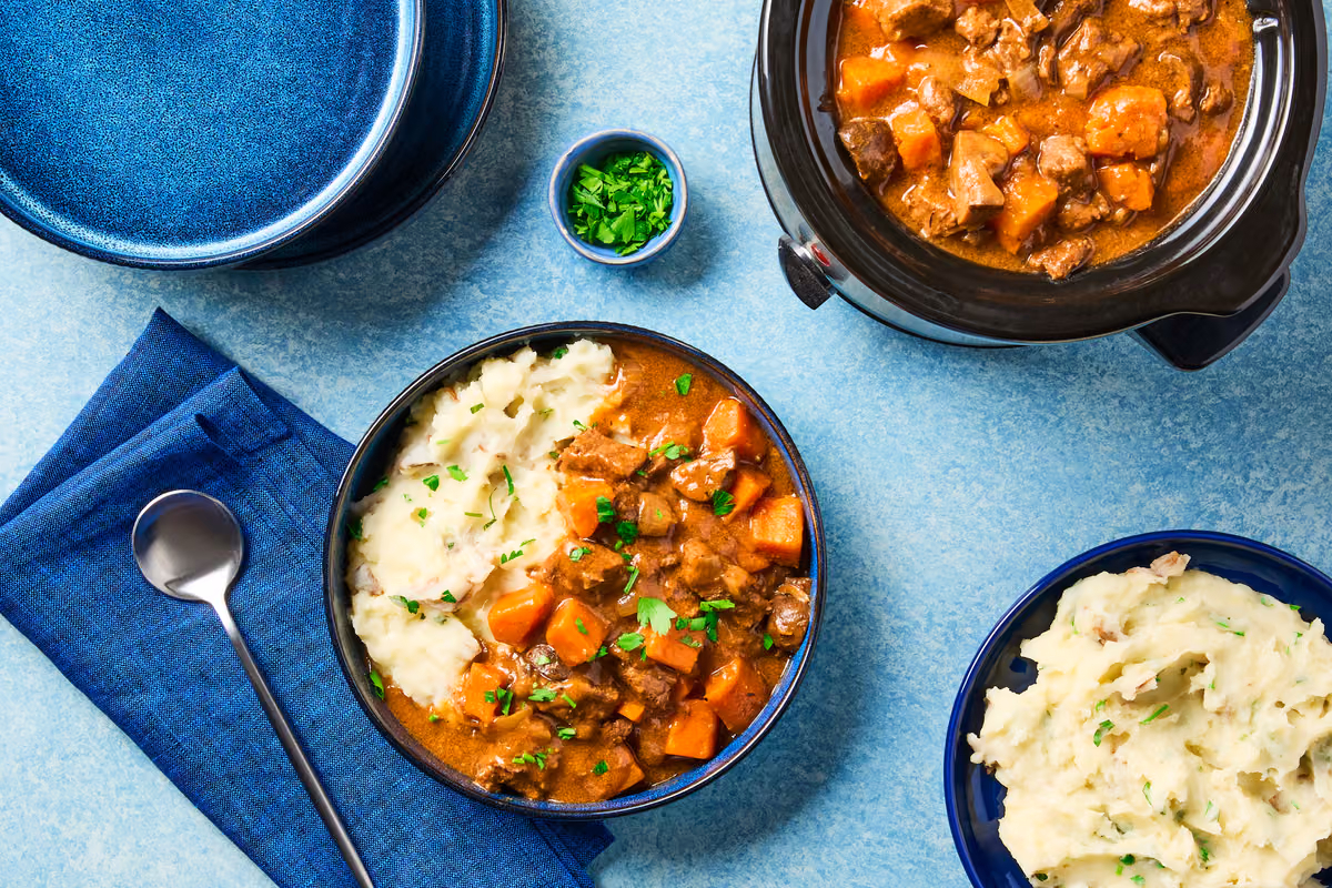 Slow Cooker Beef, Carrot & Mushroom Stew
