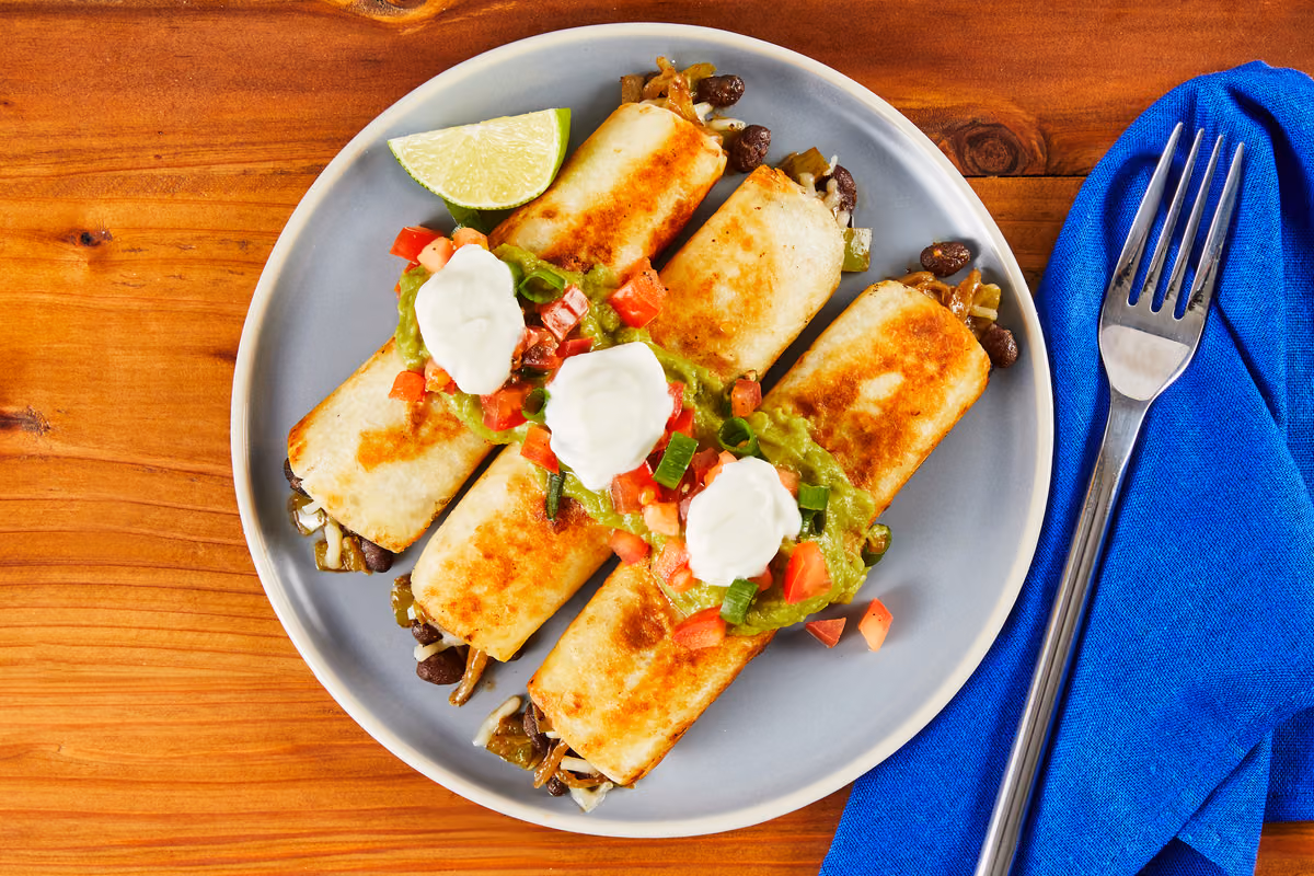 Black Bean & Green Pepper Flautas