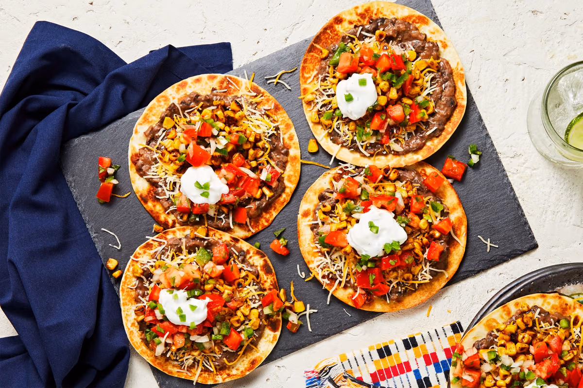 Smoky Black Bean and Corn Tostadas