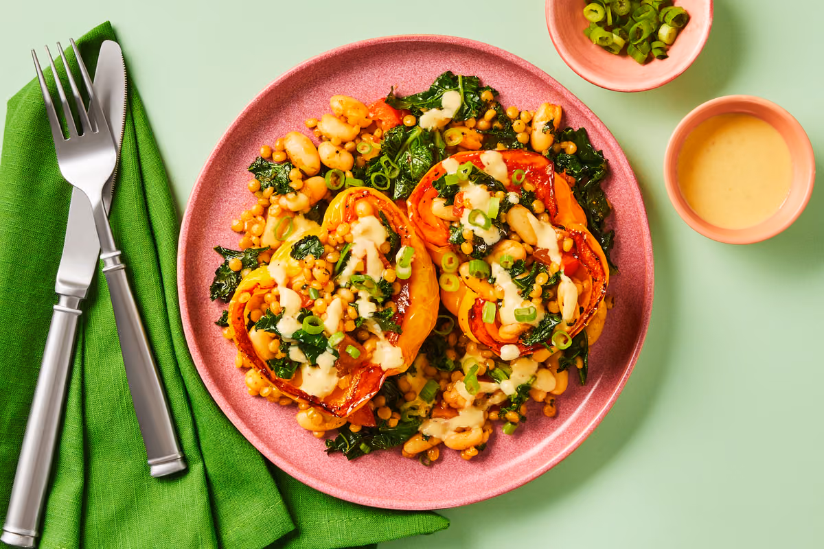 Vegan Beans 'n' Greens Stuffed Peppers