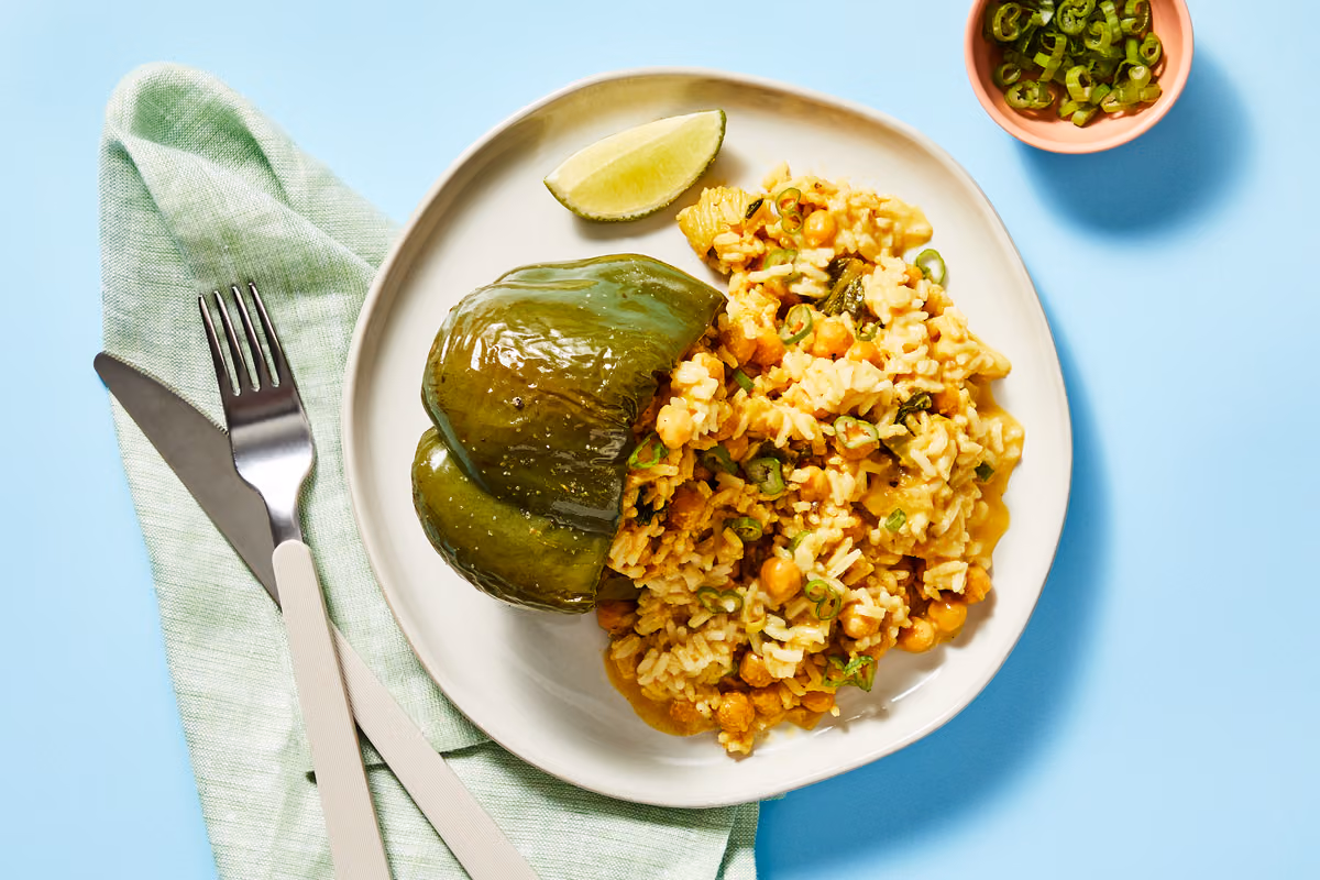 Spicy Coconut Curry Stuffed Peppers
