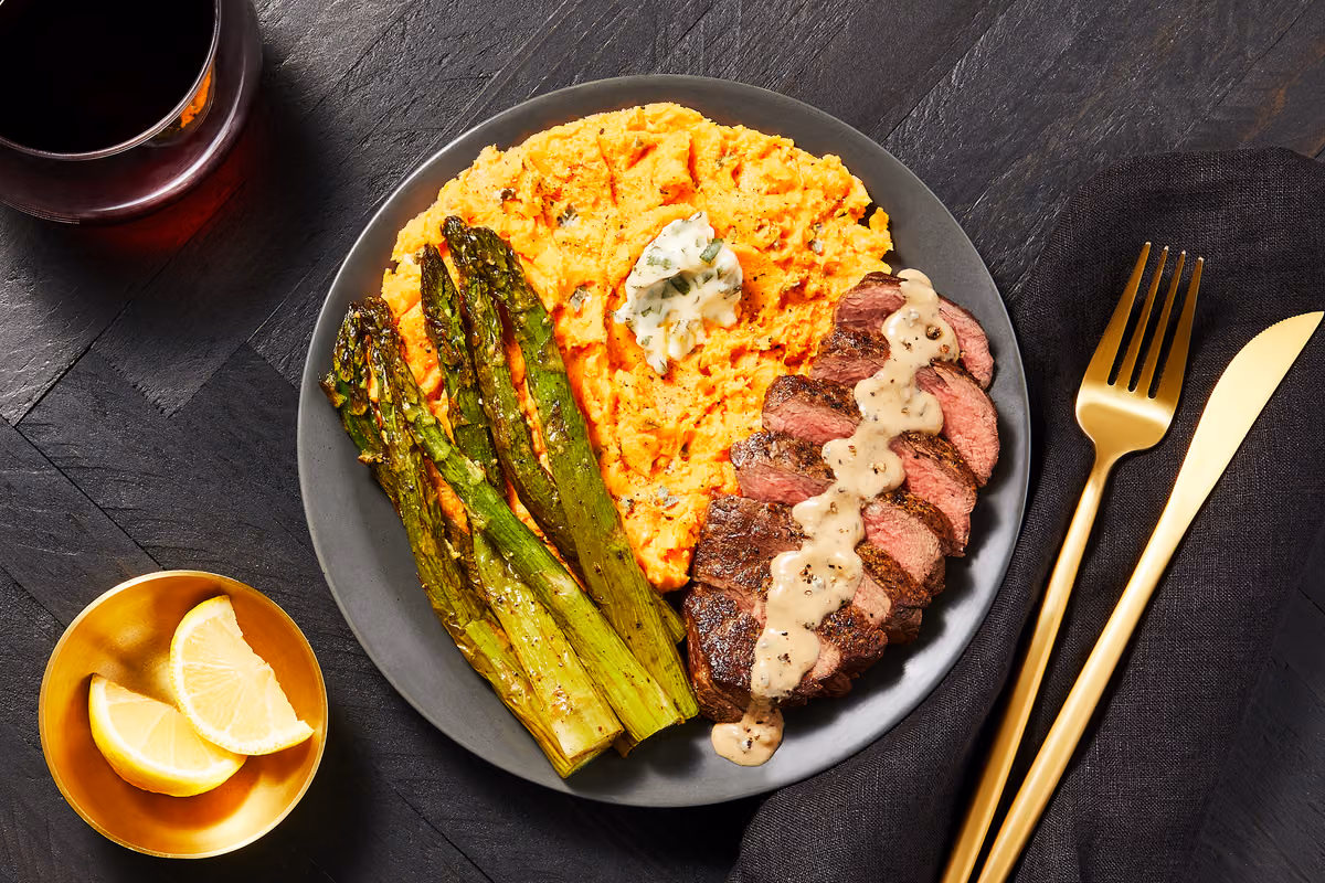 Beef Tenderloin with Au Poivre Sauce