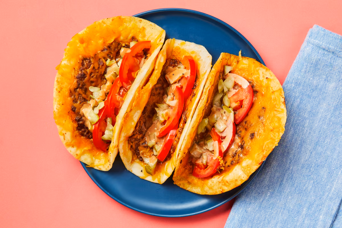 Smashed Cheeseburger Tacos