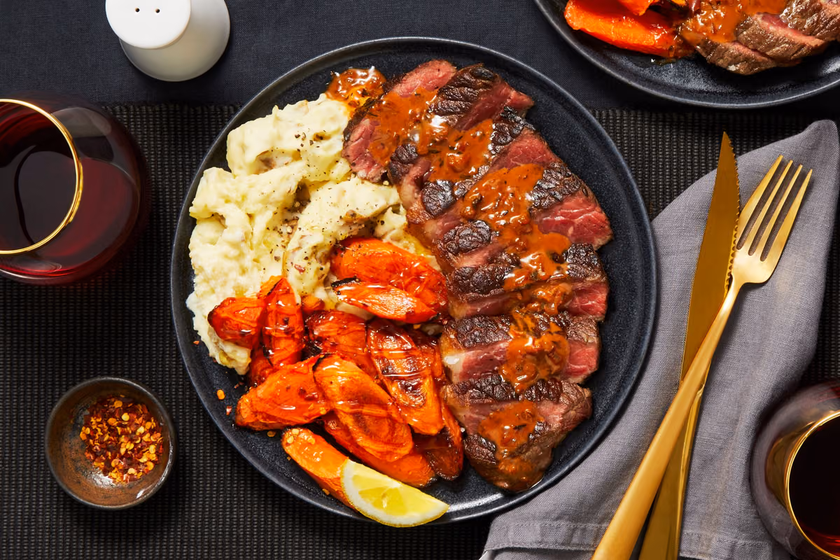 Seared Sirloin and Creamy Shallot Sauce