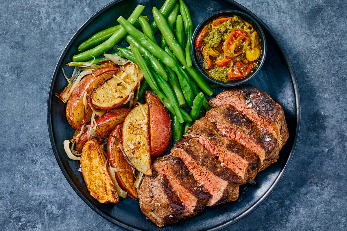 Sirloin Steak & Chimichurri Tomatoes