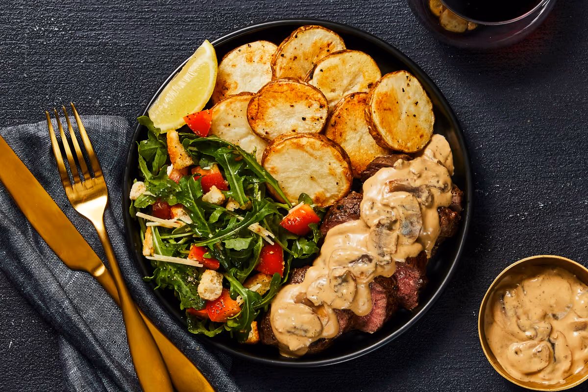 Sirloin Steak & Creamy Mushroom Sauce
