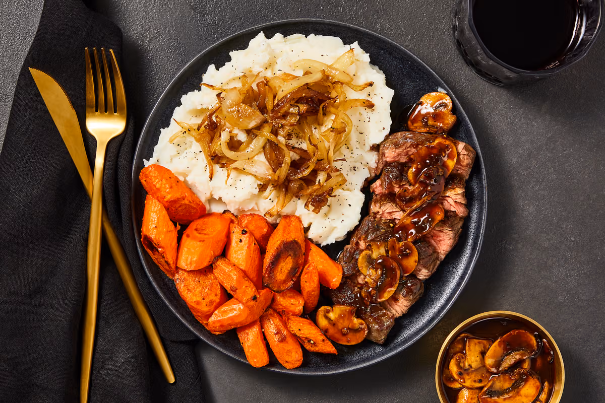 Sirloin Steak "Diane" with Dijon-Mushroom Sauce
