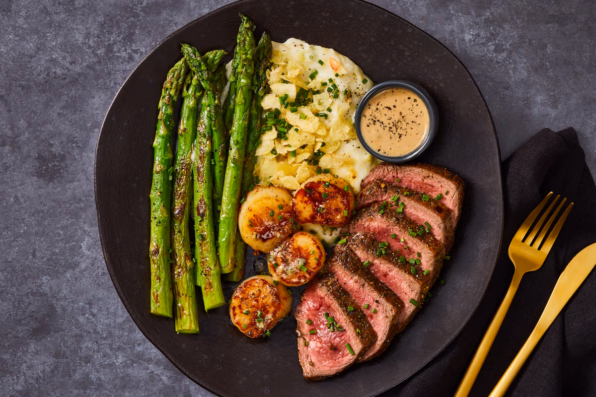Sirloin Steak & Seared Scallops