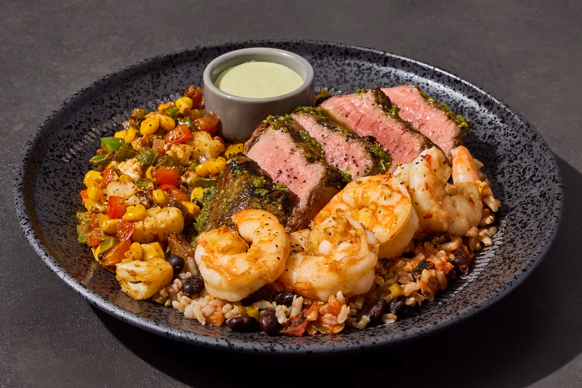 Aji Verde Filet Mignon & Shrimp