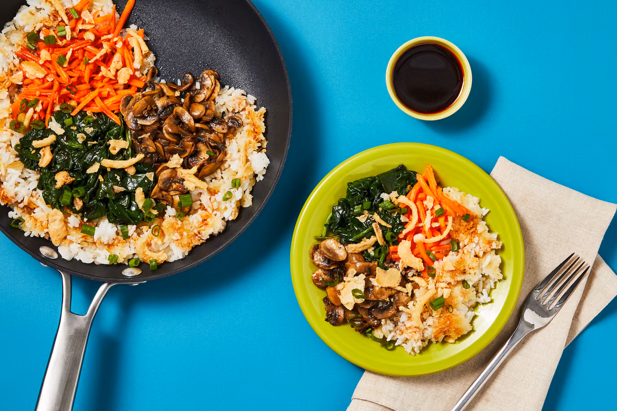 Chicken, Mushroom & Spinach Bibimbap