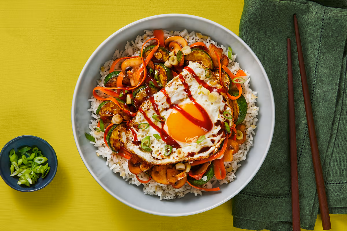 Veggie Bibimbap Rice Bowls