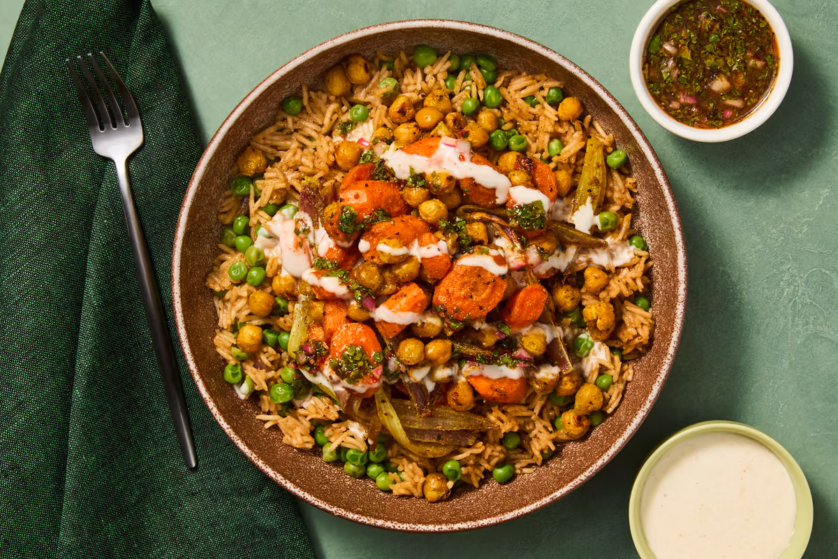 Curried Chickpea & Halloumi Bowls