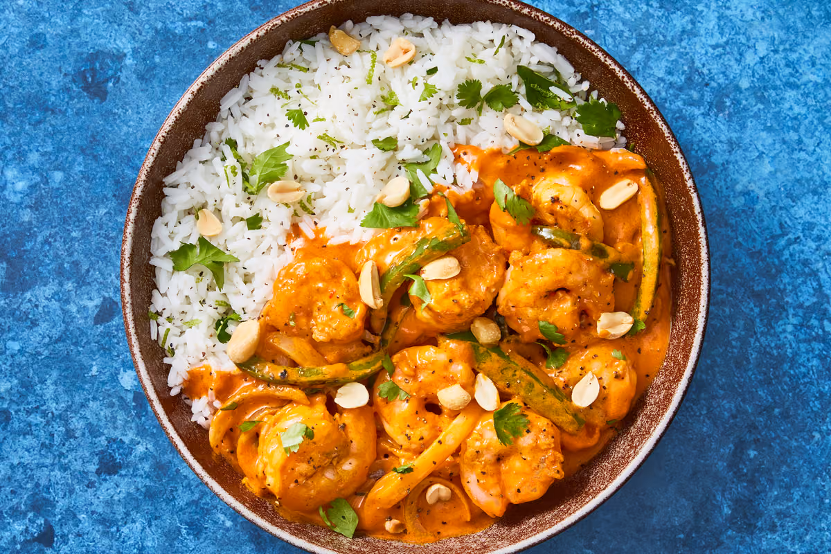 Spicy Coconut Red Curry Shrimp Bowls