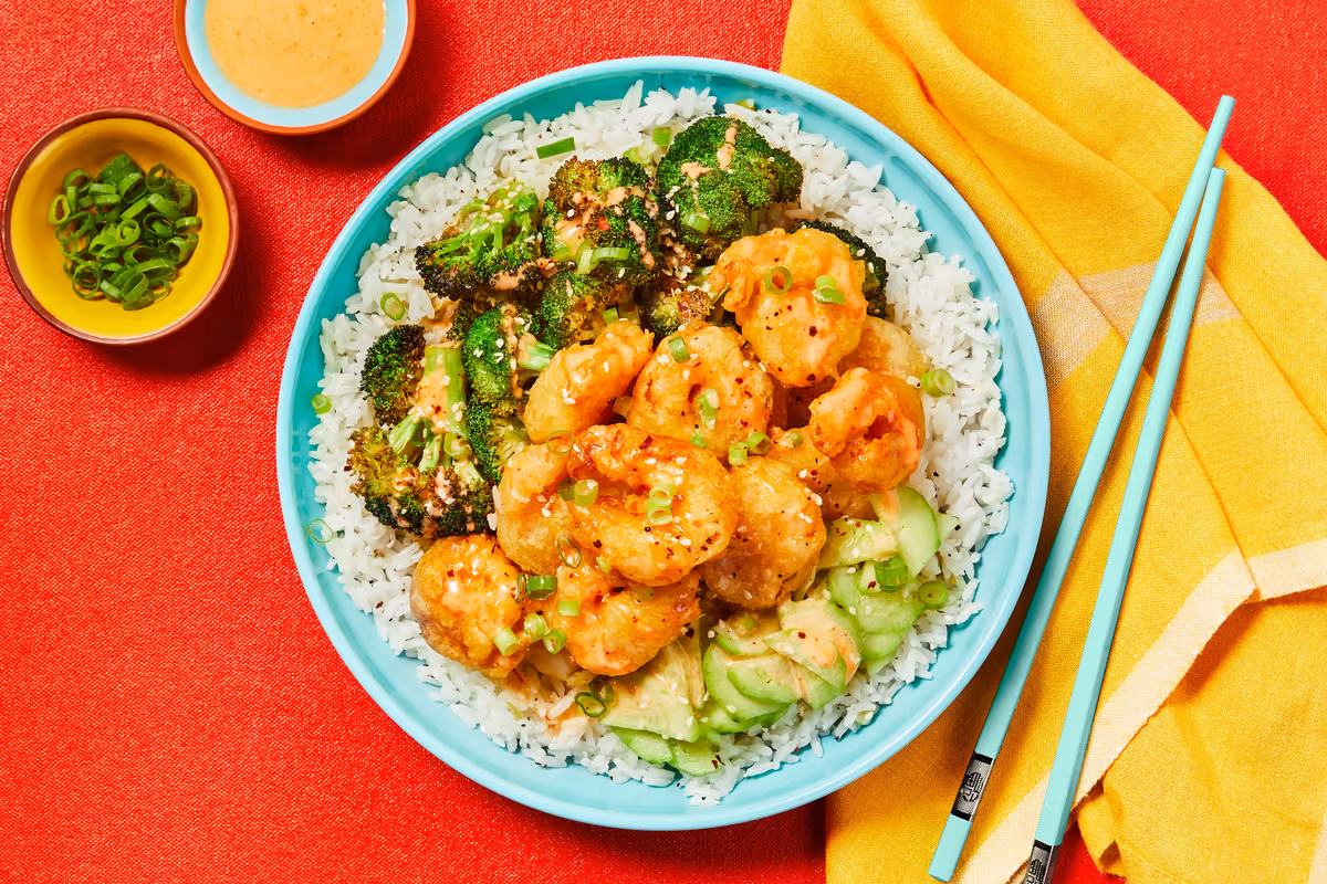 Sweet Heat Shrimp Tempura Bowls