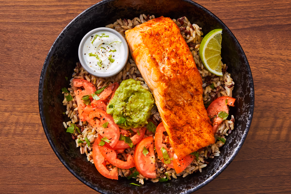 Zesty Salmon & Guacamole Grain Bowls