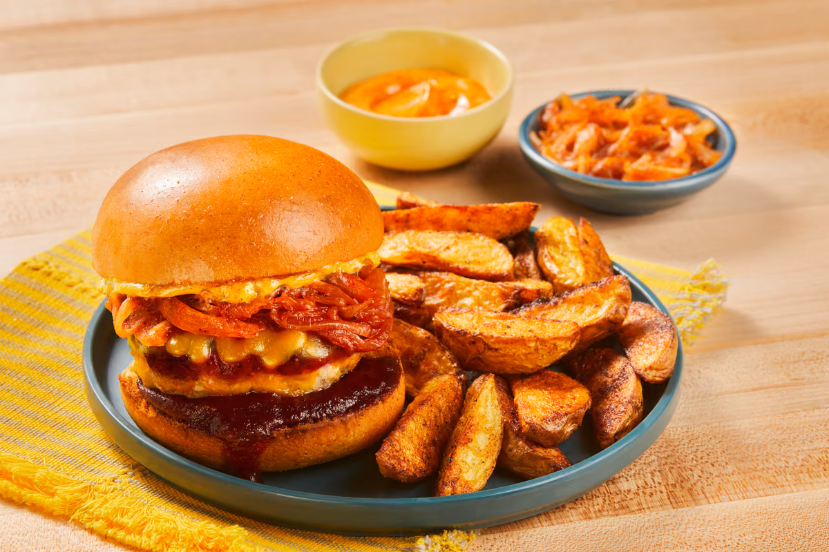 BBQ Cheddar Pork Burgers