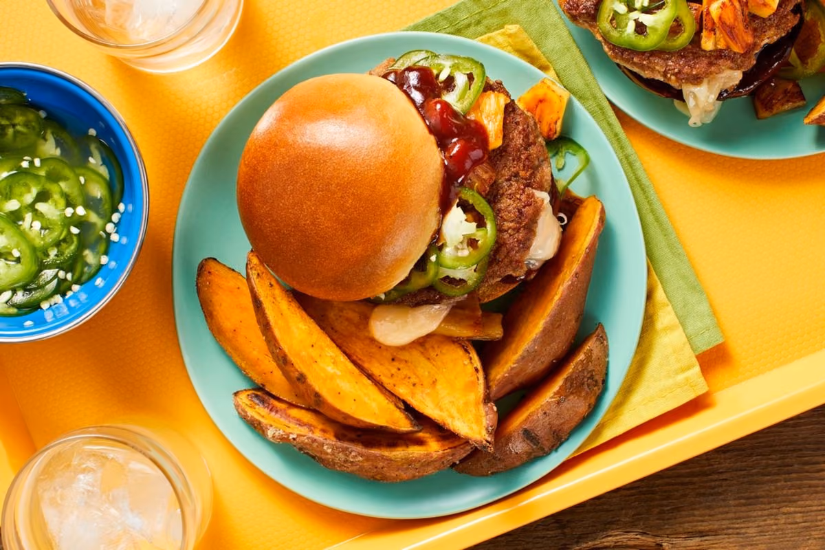 Cheesy Stuffed BBQ Pork Burgers