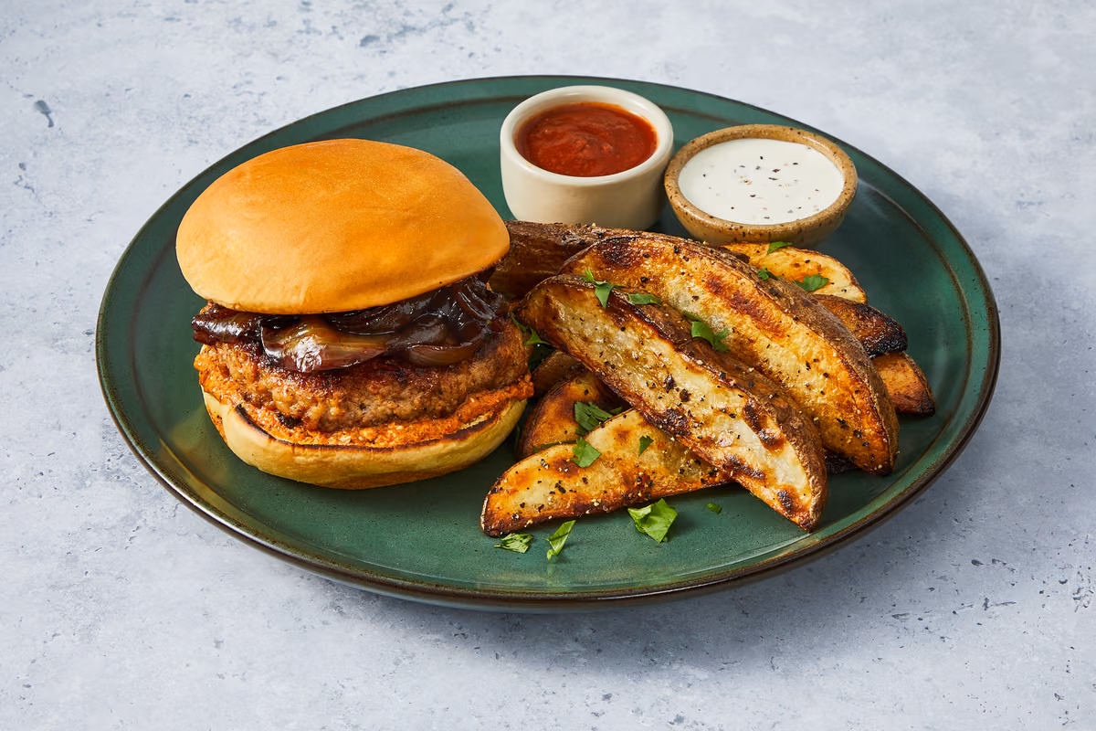 Creamy Romesco Turkey Burgers