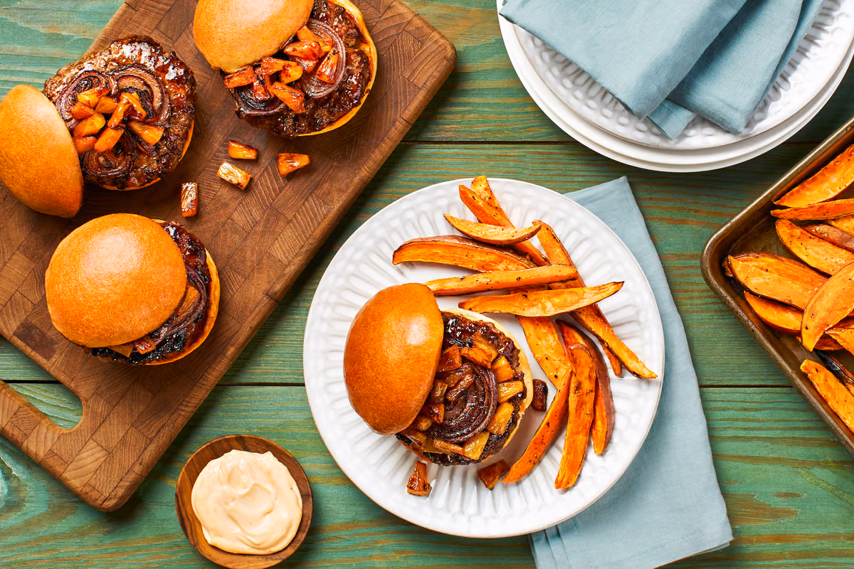 Caramelized Pineapple Teriyaki Burger