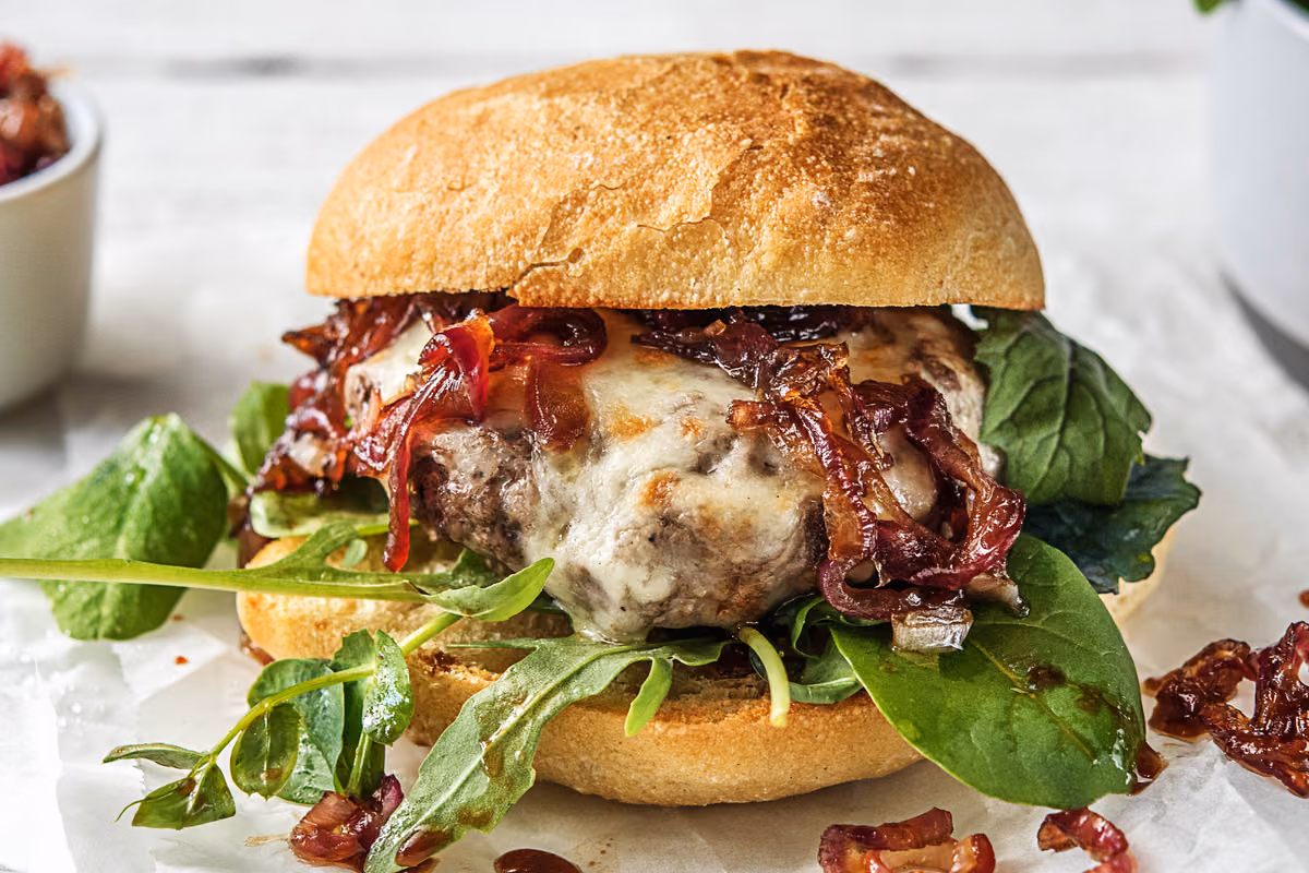 Italian Ciabatta Cheeseburgers