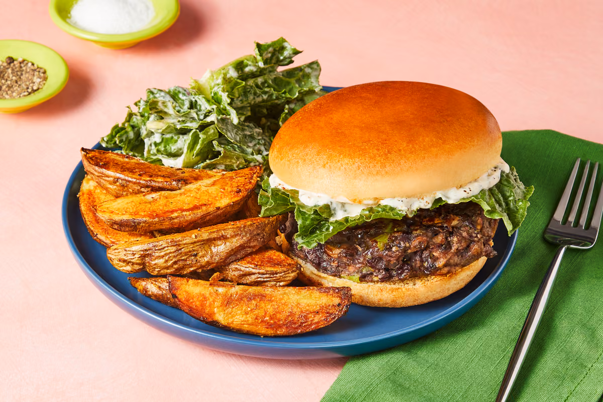 Mighty Mushroom & Black Bean Burgers