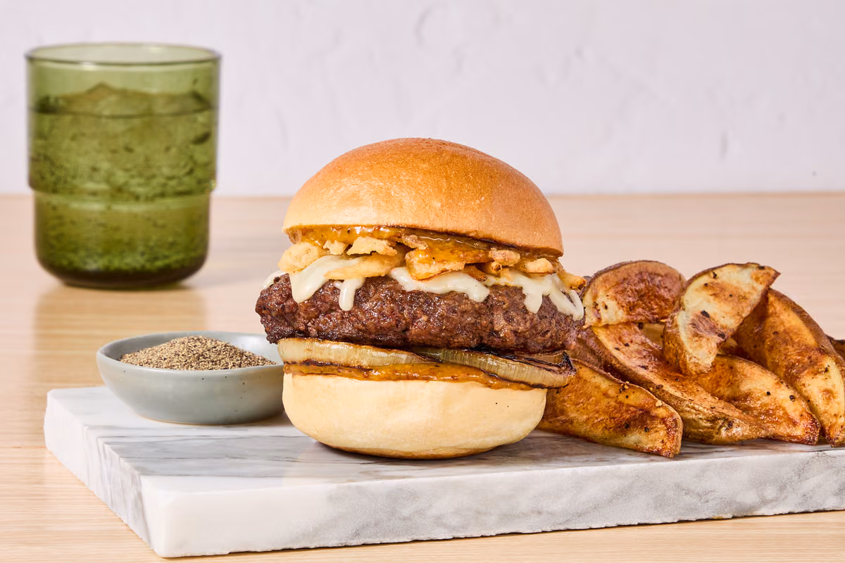 White Cheddar Crunch Beef Burgers