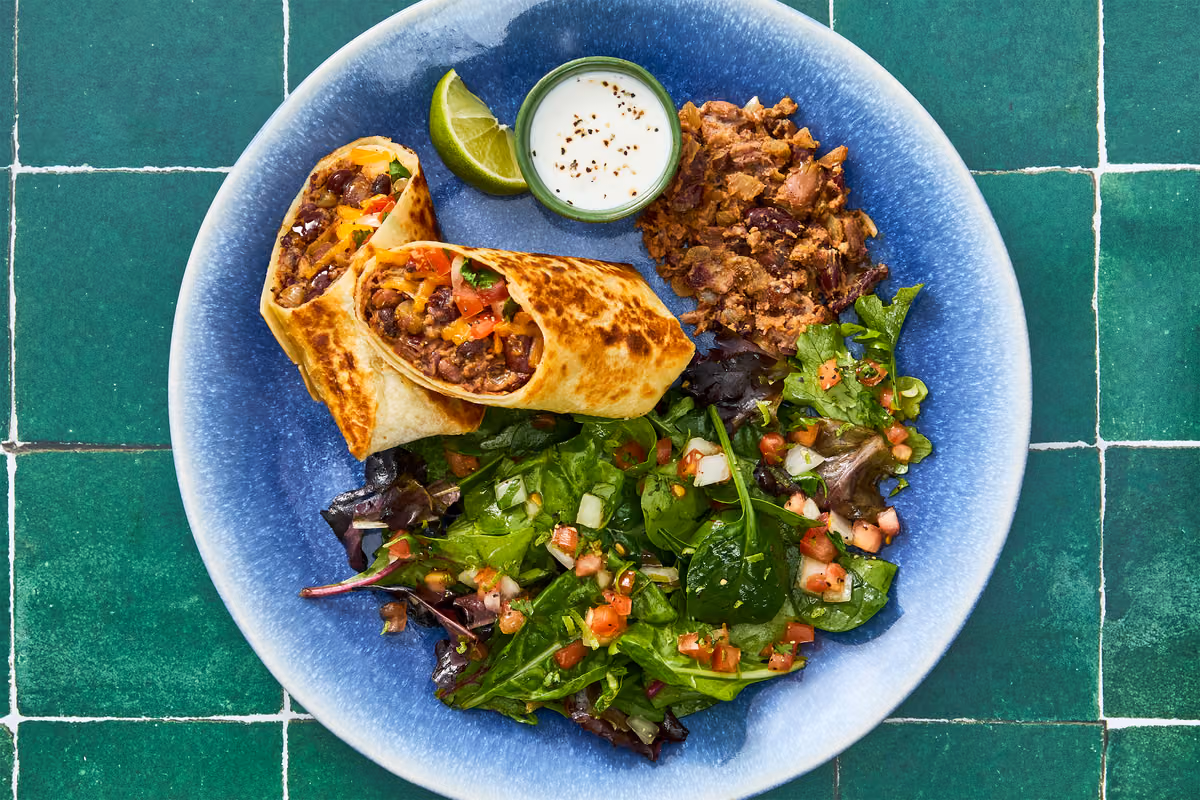 Crispy Southwest Three-Bean Burritos