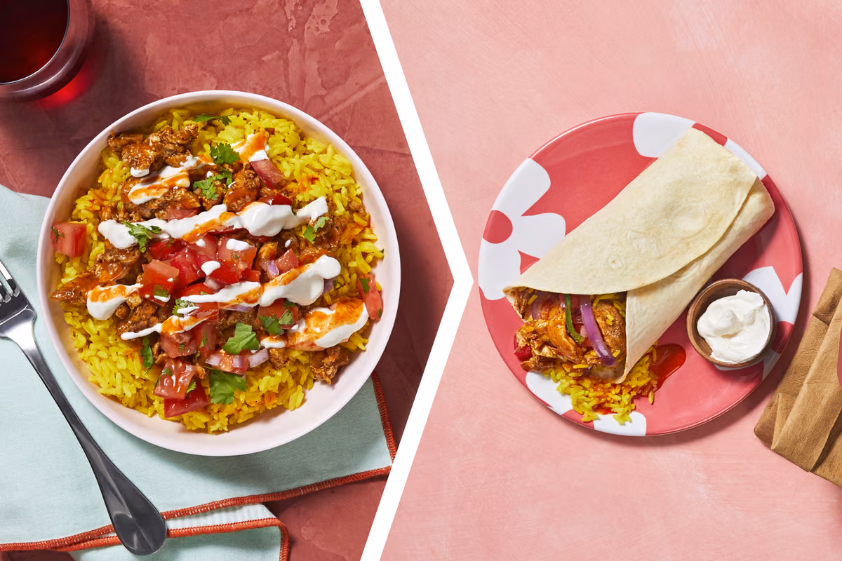 Mexican Chicken and Rice Bowl for Dinner: a Burrito for Lunch