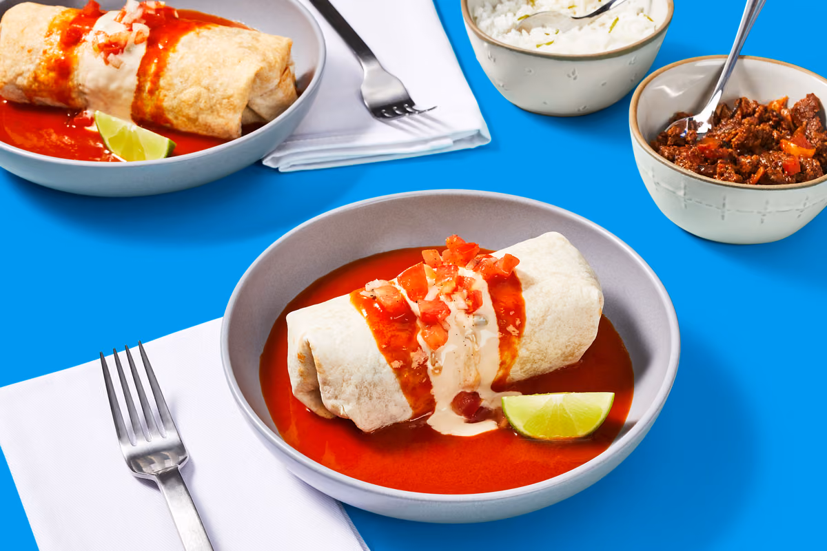 Smothered Beef Burritos