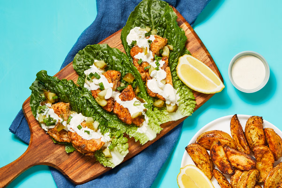 Cajun Cauli Fritter Lettuce Wraps