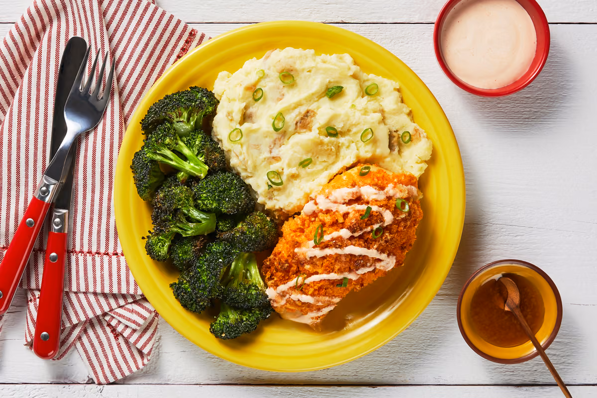 Buffalo-Spiced Crispy Chicken Cutlets