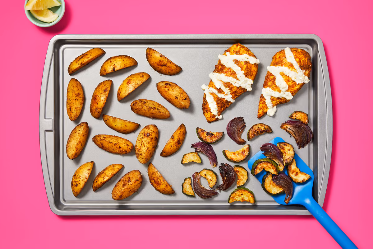 Sheet Pan Spiced Chicken Cutlets