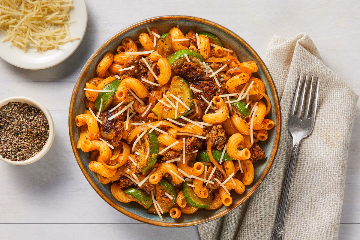 Chicken Sausage Cavatappi Bolognese
