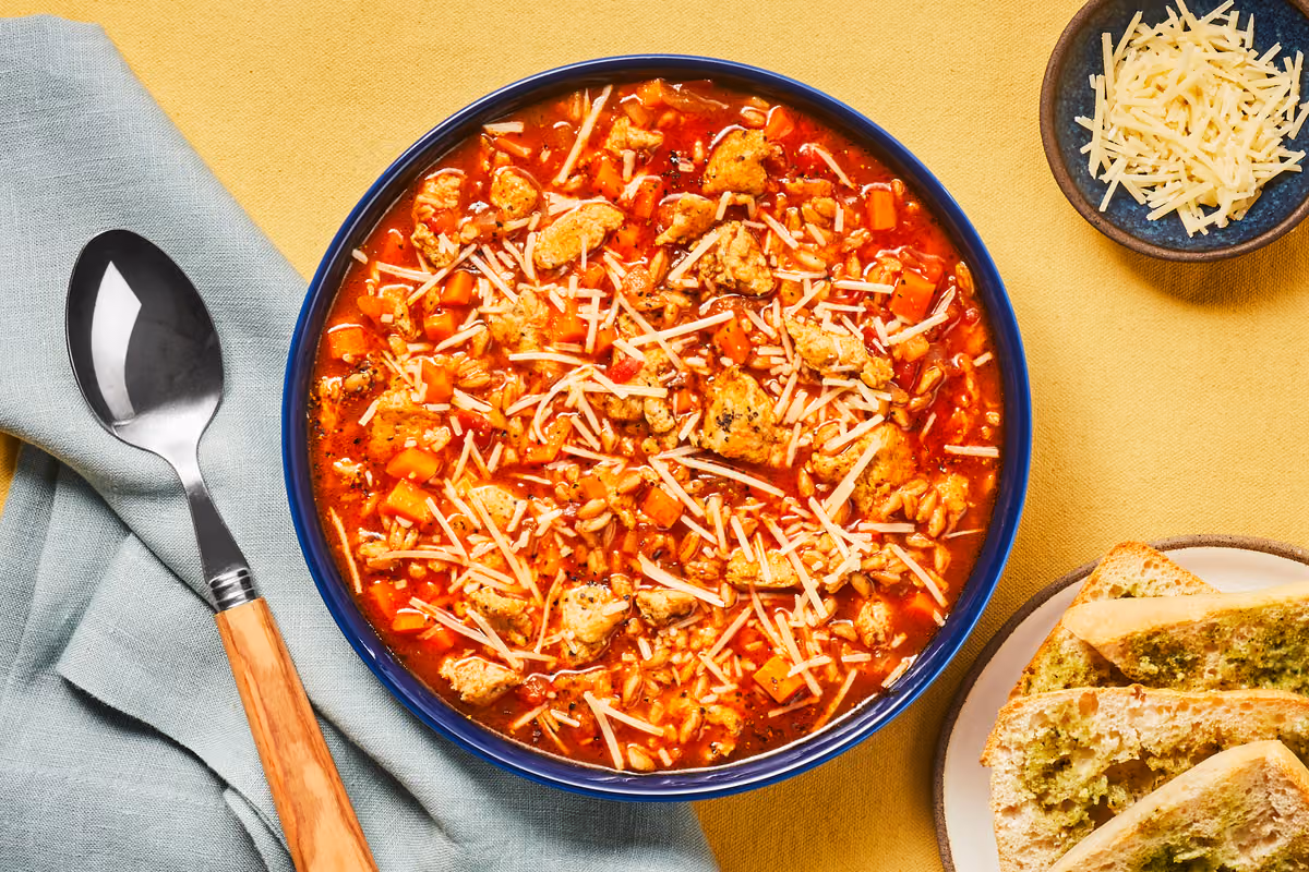 Chicken Sausage & Farro Soup