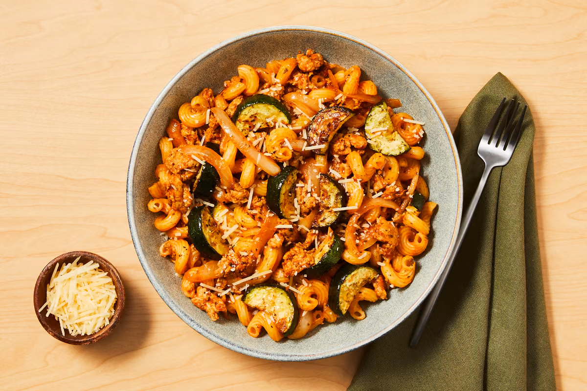 Chicken Sausage Fusilli Bolognese