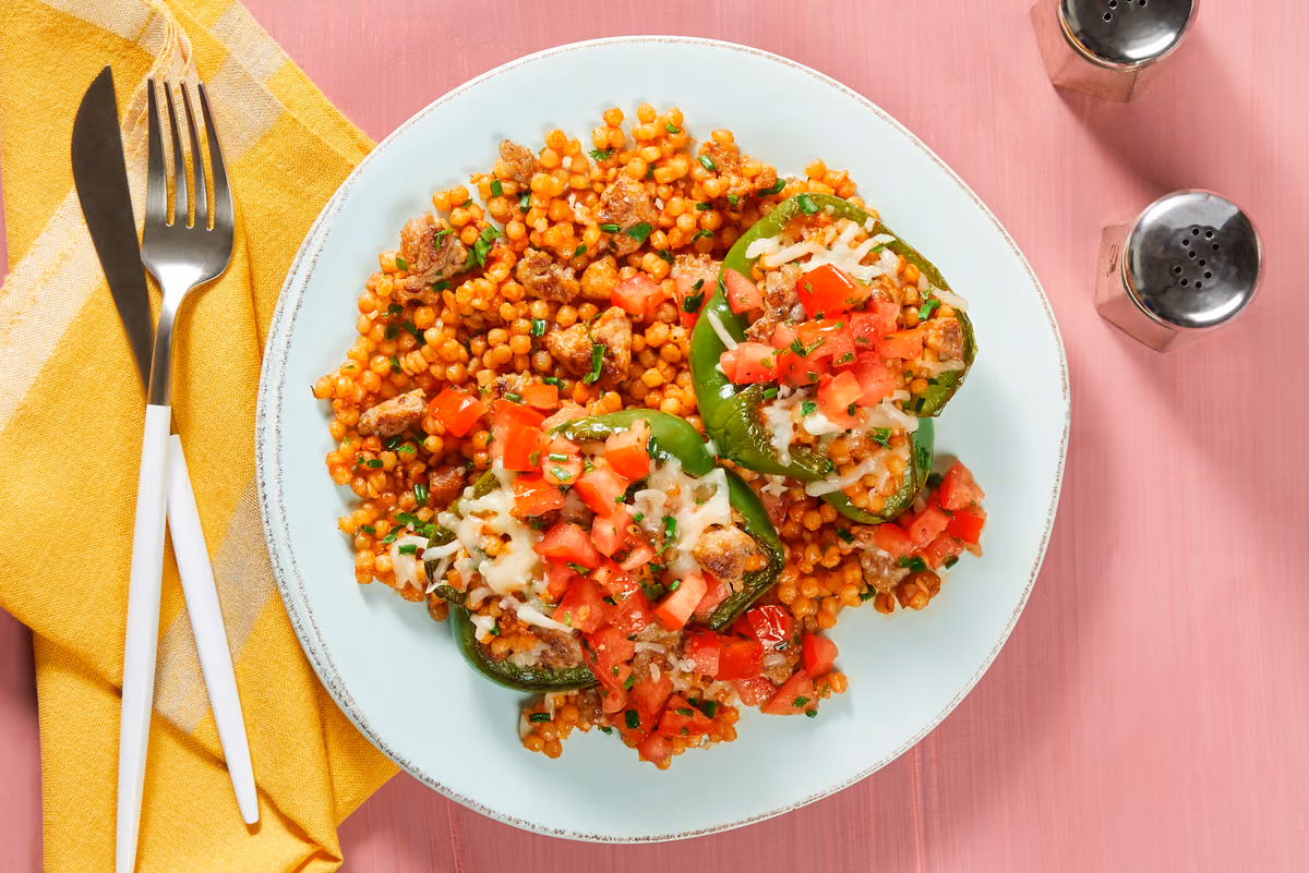 Chicken Sausage Stuffed Peppers