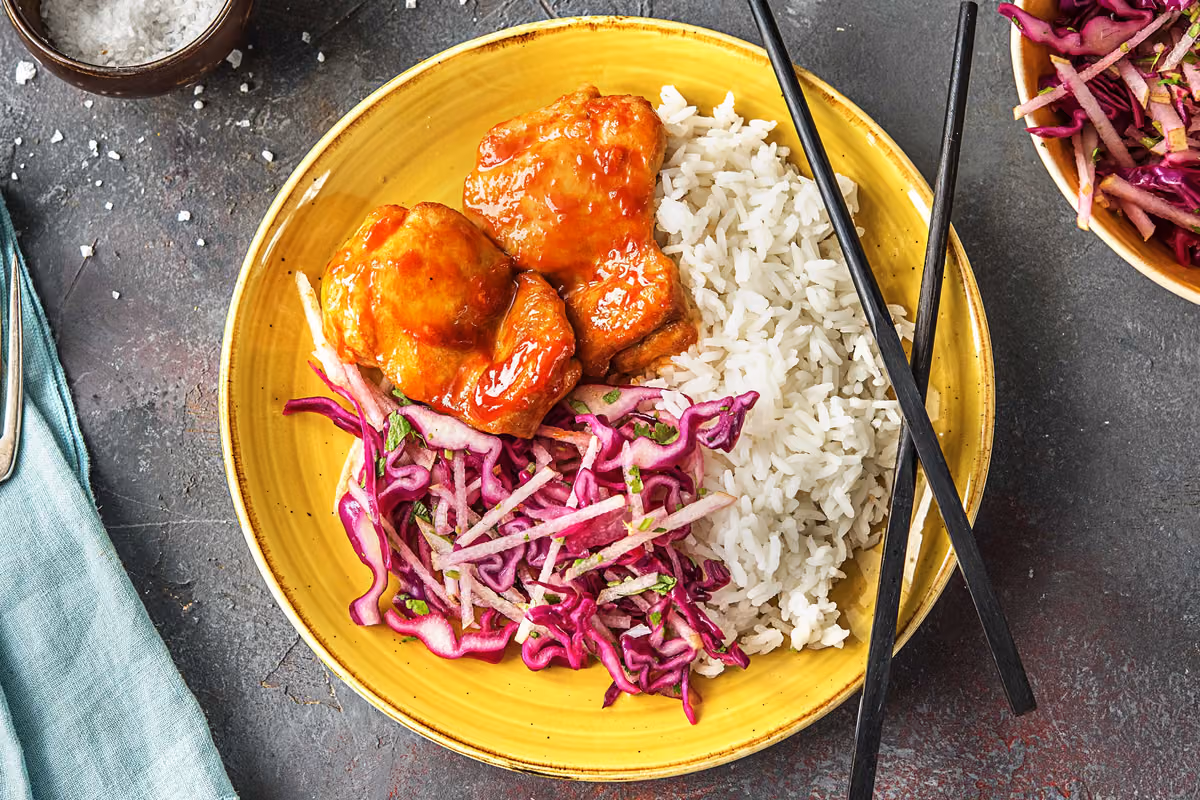 Chicken Thighs in Kimchi Sauce