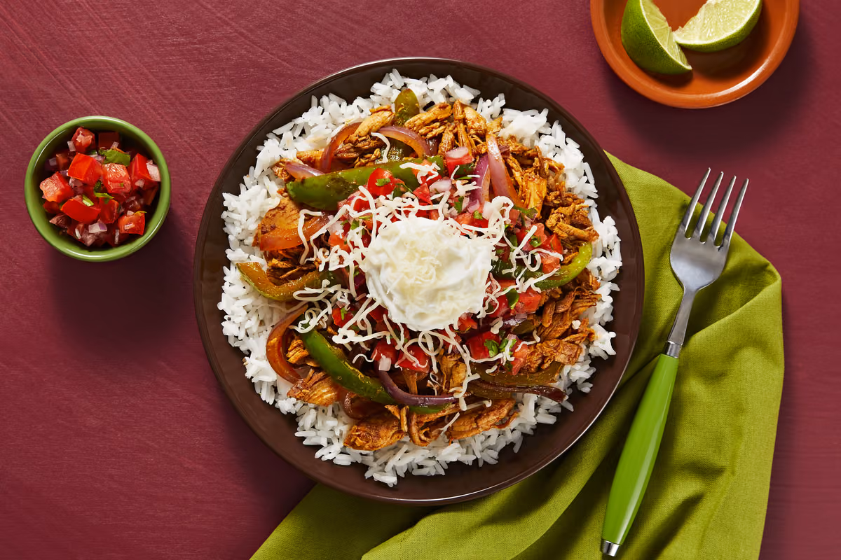 Pulled Chicken Rice Bowls