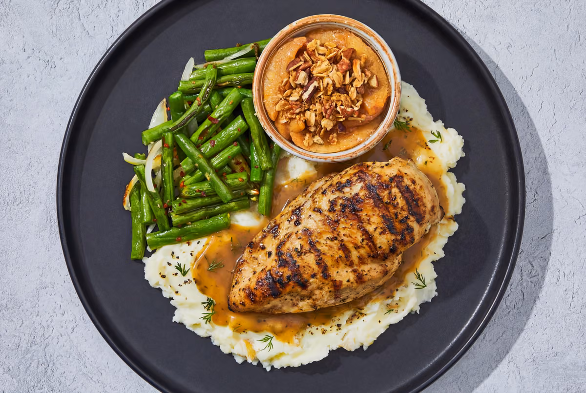 Grilled Chicken Breast & Apple Crumble