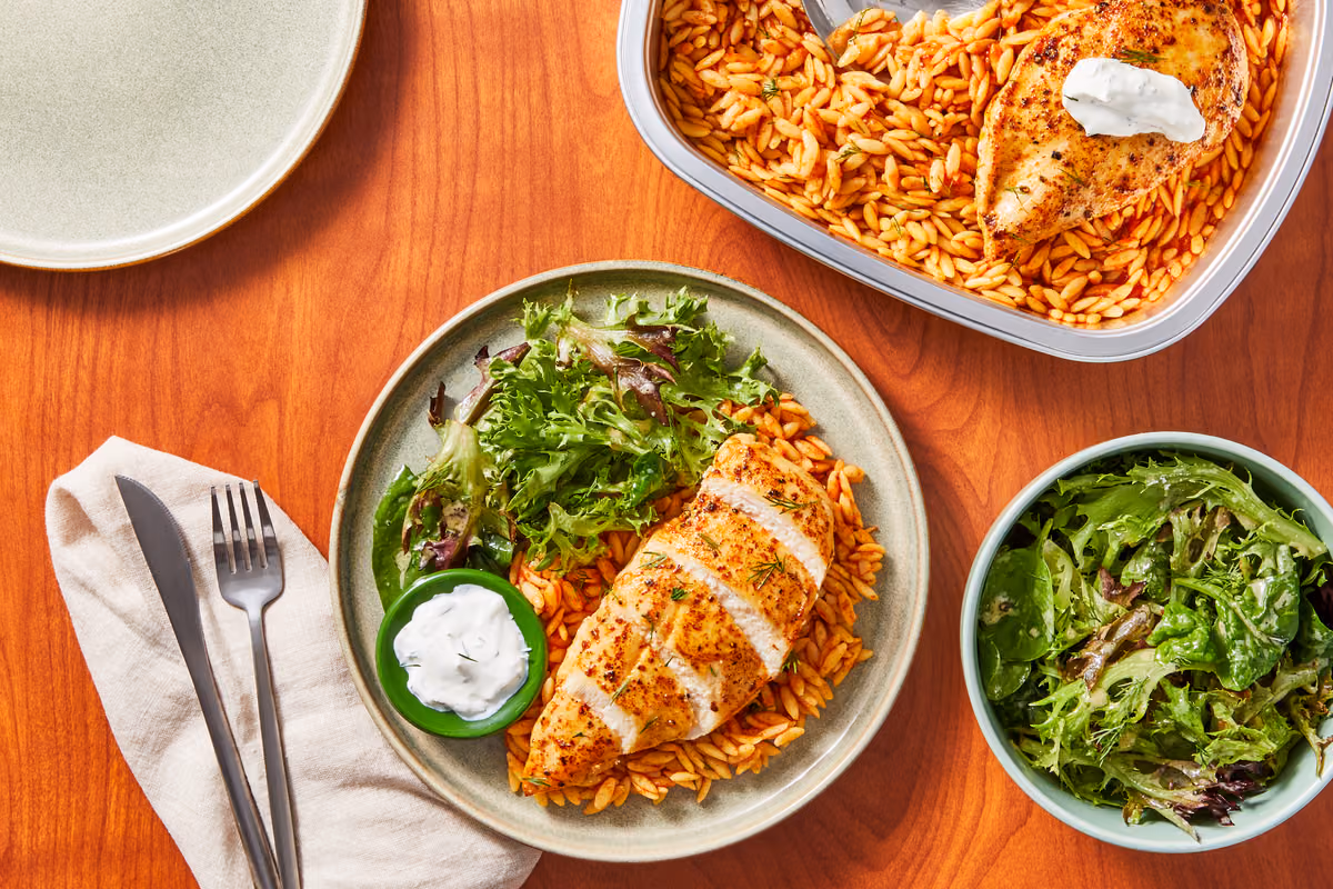 Prep & Bake Chicken Orzo Paprikash