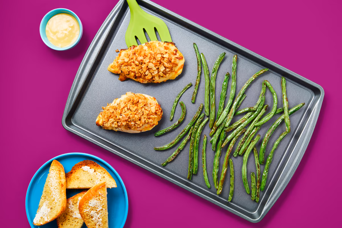 Sheet Pan Dijon Onion Crunch Chicken