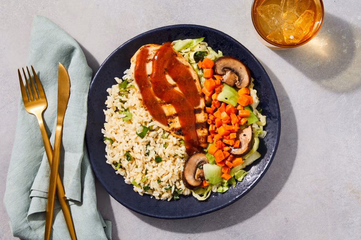 Fiery Szechuan Chicken & Sesame Cabbage