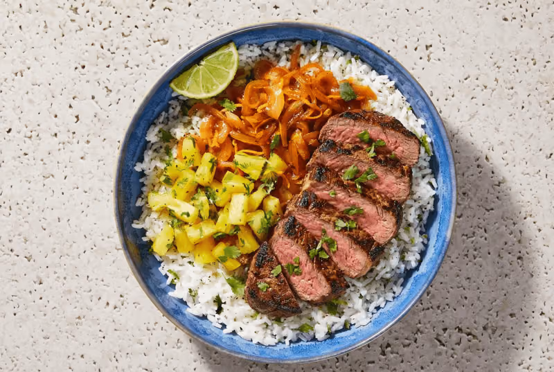 Cuban-Spiced Steak with Pineapple Salsa