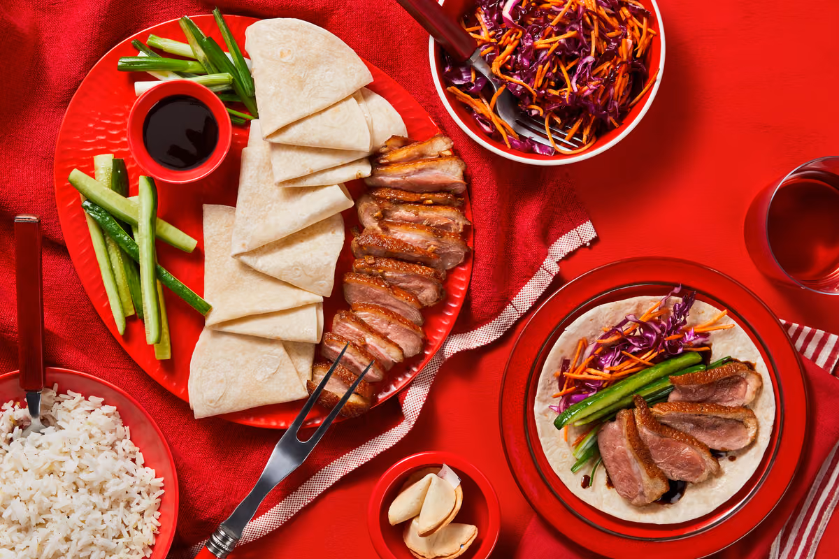 Family-Style Peking Duck Wraps