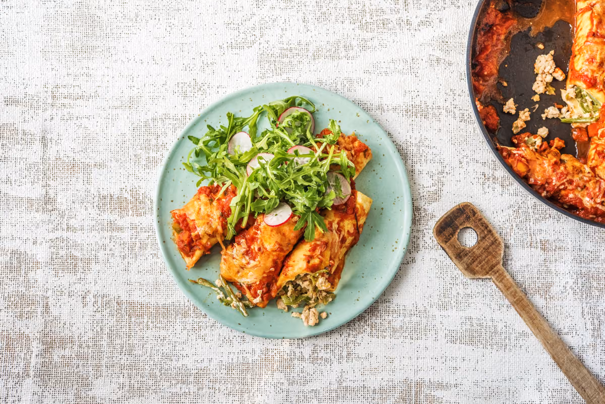 Skillet Turkey Enchiladas